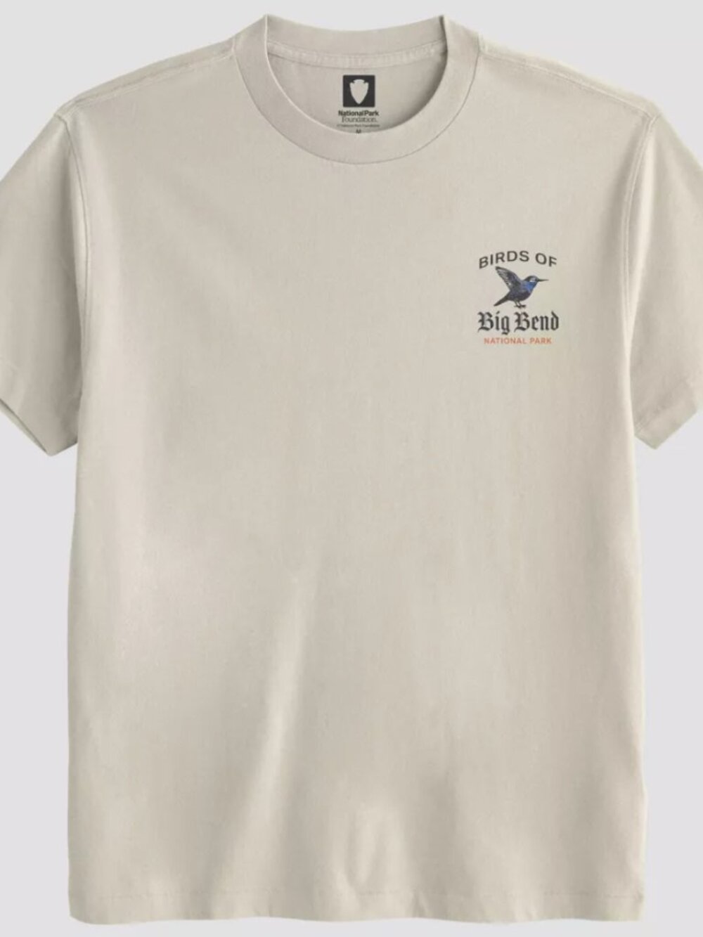 NEW Men's National Park Bird Short Sleeve Cream Small T-Shirt